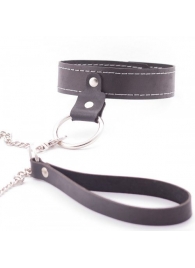 Узкий однослойный ошейник с поводком - Crazy Handmade - купить с доставкой в Батайске