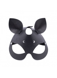 Черная кожаная маска  Кошка  с маленькими ушками - Crazy Handmade - купить с доставкой в Батайске