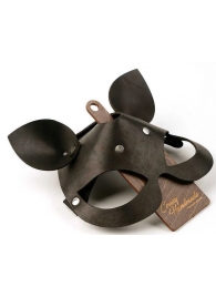 Черная кожаная маска  Кошка  с маленькими ушками - Crazy Handmade - купить с доставкой в Батайске