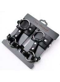 Черные наручники с креплением на кисть руки - Crazy Handmade - купить с доставкой в Батайске