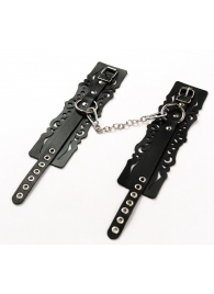 Узорчатые кожаные оковы с регулируемыми ремешками - Crazy Handmade - купить с доставкой в Батайске