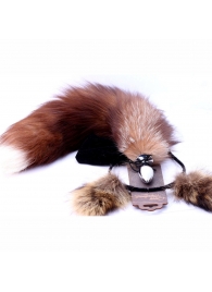 Игровой комплект: серебристая анальная пробка с пушистым хвостом и ободок-ушки - Crazy Handmade - купить с доставкой в Батайске