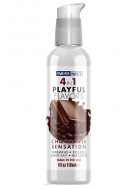 Массажный гель 4-в-1 Chocolate Sensation с ароматом шоколада - 118 мл. - Swiss navy - купить с доставкой в Батайске