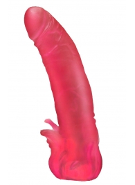 Розовая насадка для страпона с клиторальными лепестками - 18,5 см. - LOVETOY (А-Полимер) - купить с доставкой в Батайске