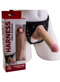 Страпон Harness из двух предметов: трусики с плугом и насадка-фаллос - 17 см. - LOVETOY (А-Полимер) - купить с доставкой в Батайске