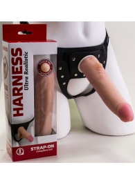 Реалистичный страпон Harness из трусиков и насадки-фаллоса - 18,5 см. - LOVETOY (А-Полимер) - купить с доставкой в Батайске