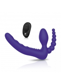 Фиолетовый безремневой страпон с пультом ДУ 7’’ Remote Control Strapless - 24 см. - Pegasus - купить с доставкой в Батайске