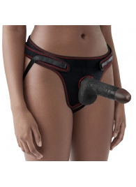 Женский темнокожий страпон Easy Strapon Set 7 Inch - 18 см. - Lovetoy - купить с доставкой в Батайске