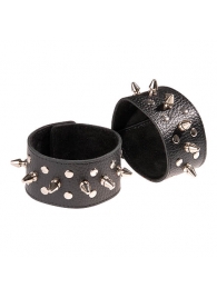 Чёрные напульсники с шипами и заклепками - Sitabella - купить с доставкой в Батайске