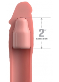 Телесная насадка-удлинитель 2 Inch Silicone X-tension with Strap - 20,3 см. - Pipedream - в Батайске купить с доставкой