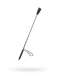 Чёрный стек с кожаной ручкой - 58 см. - Sitabella - купить с доставкой в Батайске