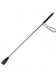 Чёрный стек с кожаной ручкой - 58 см. - Sitabella - купить с доставкой в Батайске