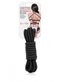 Черная хлопковая веревка для связывания - 3 м. - Lux Fetish - купить с доставкой в Батайске