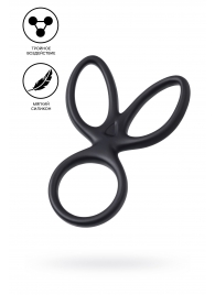 Черное тройное кольцо на пенис Kraken - A-toys - в Батайске купить с доставкой