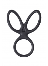 Черное тройное кольцо на пенис Kraken - A-toys - в Батайске купить с доставкой