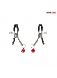 Серебристые зажимы на соски с шариками - Notabu - купить с доставкой в Батайске