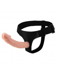 Гладкий фаллоимитатор с крупной головкой на ремешках - 19,7 см. - Baile - купить с доставкой в Батайске