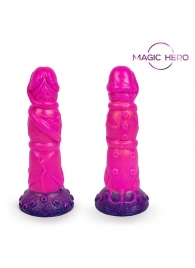 Розовый рельефный фантазийный фаллоимитатор - 20 см. - Bior toys - купить с доставкой в Батайске