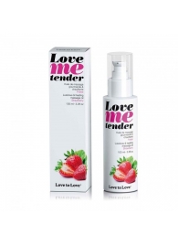 Съедобное согревающее массажное масло Love Me Tender Strawberry с ароматом клубники - 100 мл. - Love to Love - купить с доставкой в Батайске