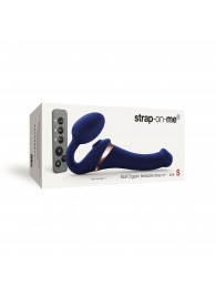 Синий безремневой страпон Multi Orgasm Size S с клиторальной стимуляцией - Strap-on-me - купить с доставкой в Батайске