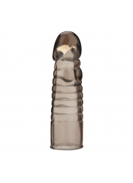 Дымчатая насадка-удлинитель Ribbed Realistic Penis Enhancing Sleeve Extension - 15,2 см. - BlueLine - в Батайске купить с доставкой