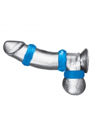 Комплект из трех голубых колец для эрекции 3-Pack Nuts   Bolts Stretch Cock Ring Set - BlueLine - в Батайске купить с доставкой
