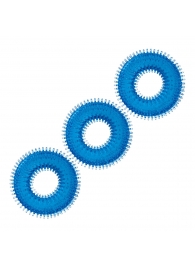 Комплект из трех голубых колец для эрекции 3-Pack Ultra-Stim Stretch Cock Rings - BlueLine - в Батайске купить с доставкой