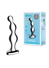 Стальной анальный фаллоимитатор для простаты Stainless Steel Anal Beads - 13 см. - b-Vibe - в Батайске купить с доставкой