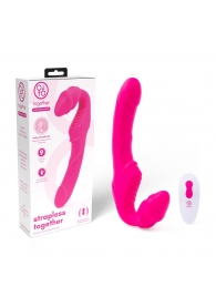 Розовый безремневой страпон на радиоуправлении Strapless Together - 22 см. - Together Toy - купить с доставкой в Батайске