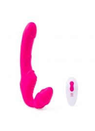 Розовый безремневой страпон на радиоуправлении Strapless Together - 22 см. - Together Toy - купить с доставкой в Батайске