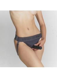 Серые трусики для фиксации насадок Strap-on-me Harness Lingerie Unique - Strap-on-me - купить с доставкой в Батайске