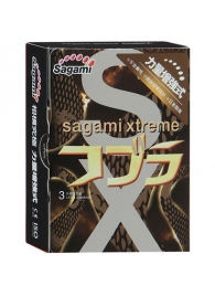 Суженные к основанию презервативы Sagami Xtreme COBRA - 3 шт. - Sagami - купить с доставкой в Батайске