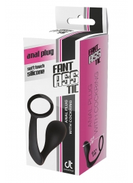 Черное эрекционное кольцо с анальной пробкой Anal Plug With Cockring - Dream Toys - в Батайске купить с доставкой