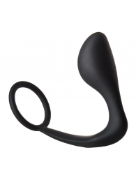 Черное эрекционное кольцо с анальной пробкой Anal Plug With Cockring - Dream Toys - в Батайске купить с доставкой
