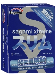 Розовые презервативы Sagami Xtreme FEEL FIT 3D - 3 шт. - Sagami - купить с доставкой в Батайске