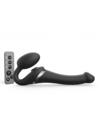Черный безремневой страпон Multi Orgasm Size S с клиторальной стимуляцией - Strap-on-me - купить с доставкой в Батайске