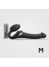 Черный безремневой страпон Multi Orgasm Size M с клиторальной стимуляцией - Strap-on-me - купить с доставкой в Батайске