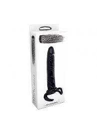 Чёрная насадка-фаллос для двойного проникновения INFLATABLE DILDO SLIM DONG  - 13,5 см. - Toyz4lovers - в Батайске купить с доставкой