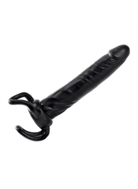 Чёрная насадка-фаллос для двойного проникновения INFLATABLE DILDO SLIM DONG  - 13,5 см. - Toyz4lovers - в Батайске купить с доставкой