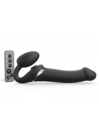 Черный безремневой страпон Multi Orgasm Size L с клиторальной стимуляцией - Strap-on-me - купить с доставкой в Батайске