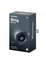Черный мужской вибромассажер Ring Stroker - Satisfyer - в Батайске купить с доставкой