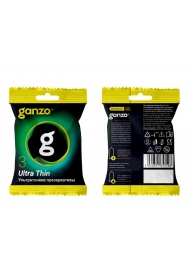 Ультратонкие презервативы Ganzo Ultra thin в мягкой упаковке - 3 шт. - Ganzo - купить с доставкой в Батайске