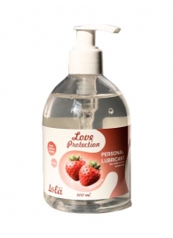 Лубрикант на водной снове Love Protection Strawberry с ароматом клубники - 300 мл. - Lola Games - купить с доставкой в Батайске