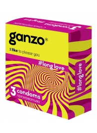Презервативы с анестетиком для продления удовольствия Ganzo Long Love - 3 шт. - Ganzo - купить с доставкой в Батайске