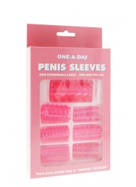 Набор из 7 розовых насадок на пенис ONE-A-DAY PENIS SLEEVES PINK - Seven Creations - в Батайске купить с доставкой