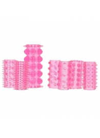 Набор из 7 розовых насадок на пенис ONE-A-DAY PENIS SLEEVES PINK - Seven Creations - в Батайске купить с доставкой