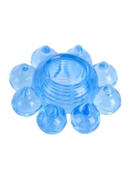 Голубая гелевая насадка-цветок - Toyfa Basic - в Батайске купить с доставкой