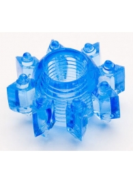 Голубая гелевая насадка-звезда - Toyfa Basic - в Батайске купить с доставкой