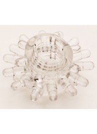 Прозрачное гелевое эрекционное кольцо с шипиками - Toyfa Basic - в Батайске купить с доставкой