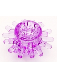 Фиолетовое гелевое эрекционное кольцо с шипиками - Toyfa Basic - в Батайске купить с доставкой